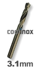 3,1 mm / HSS-E (Cobalt) Spiraalboor - korte uitvoering