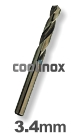 3,4 mm / HSS-E (Cobalt) Spiraalboor - korte uitvoering