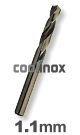 1,1 mm / HSS-E (Cobalt) Spiraalboor - normale uitvoering