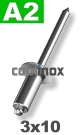 3x10mm / verp. 500 st. - Blindklinknagel A2