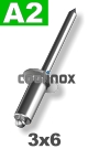 3x6mm / per stuk - Blindklinknagel A2