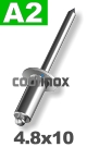 4,8x10mm / verp. 500 st. - Blindklinknagel A2