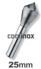 25,0 mm / HSS-E Verzinkfrees 90 graden, schuin gat
