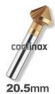 20,5 mm / HSS-E Verzinkfrees 90 graden TiN