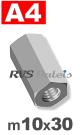 m10 / verp. 100 st. - verbindingsmoer A4