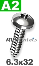 6,3x32mm / per stuk - plaatschroef H A2