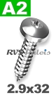 2,9x32mm / per stuk - plaatschroef TX A2