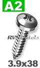 3,9x38mm / per stuk - plaatschroef Z A2