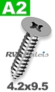 4,2x9,5mm / per stuk - plaatschroef H A2