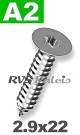 2,9x22mm / per stuk - plaatschroef TX A2