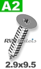 2,9x9,5mm / per stuk - plaatschroef TX A2