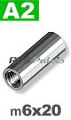 m6x20 / verp. 100 st. - koppelmoer (rond) A2