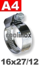 16-27mm / per st. - Slangklem A4 / bandbreedte 12mm