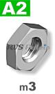 m3 / verp. 250 st. - lage zeskantmoer A2