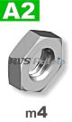 m4 / verp. 250 st. - lage zeskantmoer A2