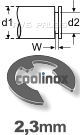 2,3mm / verp. 500 st. - DIN 6799 (voor as 3,0-4,0mm)