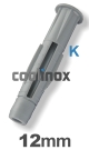 12 x 66mm / per stuk - plug met kraag nylon
