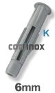 6 x 35mm / per stuk - plug met kraag nylon