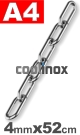 4mm / Lengte 52cm - Ketting langschalmig A4