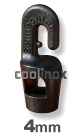 Haak nylon kleur zwart - 4mm shockcord