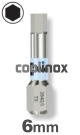 6,0mm zeskant / per stuk - RVS (INOX) 1/4 bit