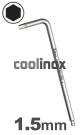 1,5mm zeskant / per stuk - RVS (INOX) inbussleutel