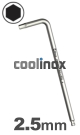 2,5mm zeskant / per stuk - RVS (INOX) inbussleutel