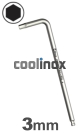 3,0mm zeskant / per stuk - RVS (INOX) inbussleutel