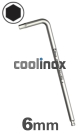 6,0mm zeskant / per stuk - RVS (INOX) inbussleutel